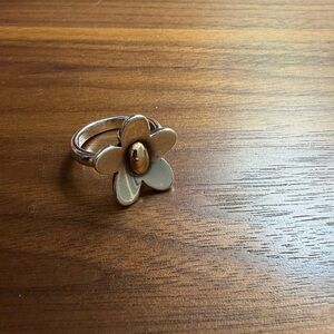 James Avery Silver and Gold Flower Ring